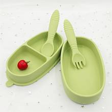 Silicone Baby Bowl Dinner Plate Kids Dishes with Suction Baby Feeding Spoon Kids Assist Tableware Placemat Bowl 2024 - buy cheap