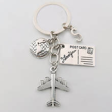 Earth Airplane Keychains Postcard A-Z Letter Personality Keychain Friendship Best Friend Jewelry Diy Handmade 2024 - buy cheap