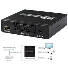 Scart HDMI конвертер HDMI ЕС Scart в HDMI конвертер scaler цифровой коаксиальный и стерео аудио выход с адаптером питания 2024 - купить недорого