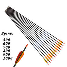 12PCS Archery Carbon Arrows SP500-1000 ID4.2mm 3inch Turkey Feather 80gr Tips for Recurve Bow Longbow Hunting Shooting 2024 - buy cheap