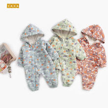 Newborn jumpsuit winter new 100% cotton baby jumpsuit boy thickening jumpsuit cartoon cute girl hooded baby long-sleeved romper 2024 - buy cheap