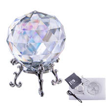 H & D-pisapapeles de bola de cristal de 60mm con soporte, candelabro de cristal colgante, Feng Shui, atrapasoles, decoración de boda, hogar y ventana 2024 - compra barato