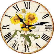 Silent Livingroom Wall Clock  Summer Tropical Daisy Flower Quartz Decor Yellow Sunflower Battery Operated Non Ticking Wall Clock 2024 - buy cheap