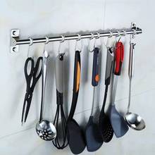 2021 New Wall Mounted Utensil Rack Stainless Steel Hanging Kitchen Rail with 6/8/10 Hooks Mar-15 2024 - buy cheap