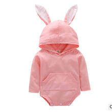 Toddler Infant Baby Kids Boys Girls Jumpsuit Bodysuit Clothes Rabbit Ear Long Sleeve Autumn Cute Full Pink Grey Casual Outfit 2024 - buy cheap