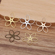 100 Pieces/Lot 23 mm 5 Colors Sheet Copper Flower Shape Spacers Jewelry Making Accessories 2024 - buy cheap