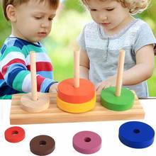Kids Wooden toys Puzzle Stacking Tower Of Hanoi Children Kid Classic Mathematical Educational Toys supplies 2024 - buy cheap