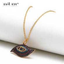 Collar con colgante de circón de colores para mujer, cadena de Color dorado, Micro pavé, collar de ojo turco, regalos de joyería, EY6646 2024 - compra barato