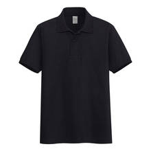 AOLIWEN brand men black 65% cotton polo shirt with buttons solid color short sleeve summer sweat absorbent tight fit polo shirt 2024 - buy cheap