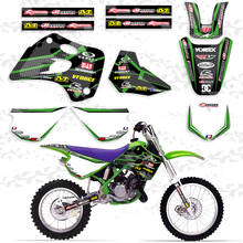 Kit de equipo de motociclismo, pegatinas gráficas y de fondo para Kawasaki KX80 KX 80 1994 1995 1996 1997 2024 - compra barato