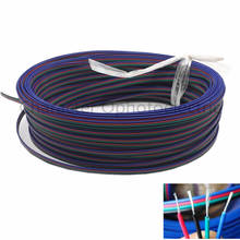 2 м 5 м 10 м 20 м 50 м 4 Pin Расширение RGB + черный провод Соединительный кабель с разъемом кабеля для DC12V полосы света 2024 - купить недорого