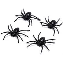 Brinquedo de aranha preta engraçada espinhas falsas 4 espaços para festa, adereço de decoração de casa assombrada, brinquedos de novidade para crianças 2024 - compre barato