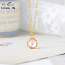 LAMOON Sweet Pendant For Women Cute Peach Shape White Crystal Shell 925 Silver 14K Gold Pated Necklace Jewelry Korean LMNI092 2024 - buy cheap