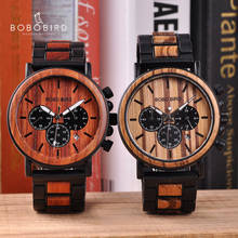 Wood Quartz Wrist Watches BOBO BIRD Men Watch Multifunction Chronograph Timepiece Luminous Hand relogio masculino In Gift Box 2024 - buy cheap
