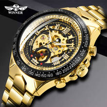 Winner Mechanical Sport Design Bezel Golden Watch Mens Watches Top Brand Luxury Montre Homme Clock Men Automatic Skeleton Watch 2024 - buy cheap