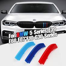 Car Front Grille Trim Bumper Cover Strip 3D M Styling Cover Stickers for BMW 5 Series GT F07 E39 E60 F10 G30 Auto Accessories 2024 - buy cheap