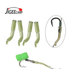 Jigeecarp 100 pçs camuflagem carpa gancho de pesca manga tubo anti emaranhado linha alinhador terminal pesca equipamento acessórios 2024 - compre barato