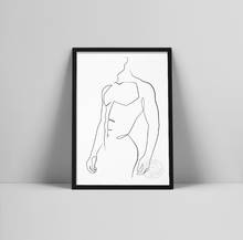 Man one line drawing, Male figure printable wall art, Nude art, Man body print, Abstract poster, Minimalist silhoumalisegant ske 2024 - buy cheap
