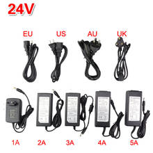 Adaptador de fonte de energia, transformador, conversor com cabo de energia, ac 100-240v para dc 24v, 48v, 1a, 2a, 3a, 5a
