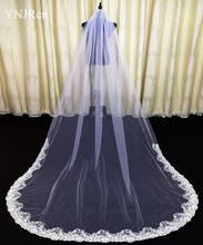 Real Photos 3Meter One Layer Lace Tulle White Ivory veil Cathedral Length Wedding Veil Bridal Veil Wedding Accessories 2024 - buy cheap