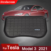 Alfombrillas Tesla Model 3 2021 para maletero delantero de coche, alfombrilla de almacenamiento impermeable para accesorios Tesla Model3, bandeja de carga TPE, almohadillas para maletero, tres 2024 - compra barato