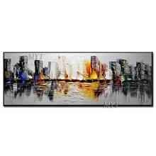 Morning City Building Abstract Oil Painting On Canvas For Living Room Hom Decor Pictures Wall Art Paintings 100% Handmade 2024 - buy cheap