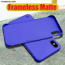 Capa sem moldura para iphone, capa de iphone 11 pro max se 2020 fina para iphone 7 8 plus x xs max xr 6.1 11pro max se 2, pc rígido, cor sólida, fosco 2024 - compre barato