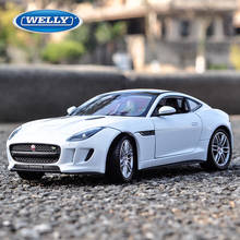 Модель автомобиля WELLY 1:24 Jaguar F-Type белая из сплава, модель автомобиля, украшение коллекции, подарок, игрушка, литье под давлением, модель мальчика 2024 - купить недорого