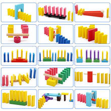 1Set Color Sort Wooden Domino Accessories Blocks Jigsaw Adult Dominoes Games Toys for Children Building & Construction Toys 2024 - buy cheap