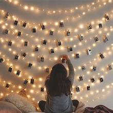 1/2M LED Picture Photo Clip String Light Copper Wire String Garland Party Wedding Holiday Fairy Lights Christmas Room Decoration 2024 - buy cheap