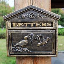 2019032702 Outdoor Decoration Secure Letterbox lron Art Lockable Mailbox Retro Mailbox Retro Wall Newspaper Letter Post Box 2024 - buy cheap