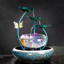 110V/220V Creative Ceramic Decorative Indoor Water Fountains Glass Fish Tank Office Living Room Humidifier Feng Shui Home Decor 2024 - buy cheap