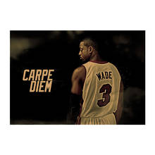 Wade Basketball Sports Club Superstar No. 8 Character Retro Kraft Paper Poster Bar Cafe Decorative Painting Wall Stickers 2024 - buy cheap