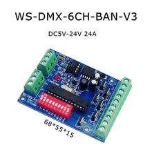 Placa de pressão constante dmx512 controlador 6ch, placa comum para módulo de tira, tamanhos 5v ~ 24v 2024 - compre barato