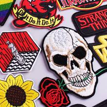 Hippie Punk Patch Embroidered Patches For Clothing Stranger Things Sesame Street Iron On Patch Jurassic Park Patches For Jacket 2024 - buy cheap