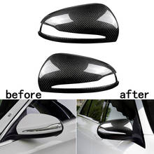 1 Pair Car Mirror Cover Real Carbon Fiber Rearview Cap For Mercedes-Benz C S E GLC G Class AMG W205 X253 W222 W213 W238 2024 - buy cheap