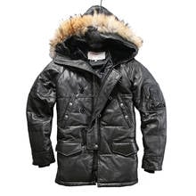 018 Read Description! AVFLY Big Size High Quality Real Fur Super Warm Genuine Sheep Skin 90% Duck Feather Down Leather Jacket 2024 - buy cheap