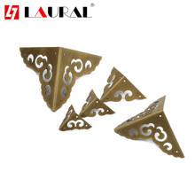 Antique Furniture Copper Fittings Camphor wood Box Corner Cabinet Door Edge Protection Triangular Flower Design Corner Code 2024 - buy cheap