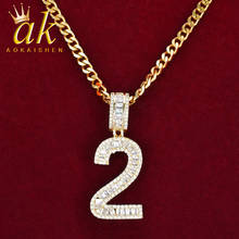 Initial Letter Necklace Pendant for Women Gold Color AAAAA Cubic Zirconia Hip Hop Rock Street Jewelry 2024 - buy cheap