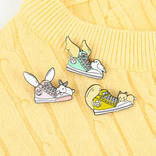 Animal Shoes Enamel Pins Custom Cat Tail Rabbit Ears Bird Wings Brooches Bag Lapel Pin Animal Badge Cute Jewelry Gift for Friend 2024 - buy cheap