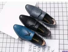 Zapatos británicos para hombres, mocasines formales de oficina, zapatos de cuero coiffee, vestido de boda clásico negro Sepatu Slip On Pria 2024 - compra barato