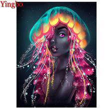 Pintura de diamantes redondos y cuadrados, hermosa Medusa, mujer africana, 5d, imágenes artesanales, bordado de diamantes de imitación, mosaico de diamantes 2024 - compra barato