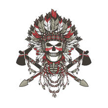 Indian Skull Cartoon Car Sticker Vinyl Auto Accessories Car Window Car Styling Decal PVC 15cm*13cm Cover Scratches Waterproof 2024 - buy cheap