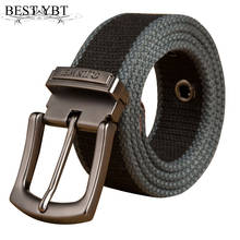 Best YBT Unisex Canvas Belt Alloy Pin Buckle Belt Military Workout Casual Jeans Brand Tactical Weave Unisex Multi-color Belt 2024 - buy cheap