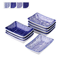 Vancasso-Juego de platos de inmersión de porcelana azul y blanca, 8 piezas, 75ML, 4 diseños japoneses, 10,2x7x2,7 cm 2024 - compra barato