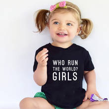 Who Run The World Girls T-Shirt Girl Power T-Shirt Feminist Shirt Funny Baby Kids Casual Top Summer Short Sleeve T-Shirt 2024 - buy cheap