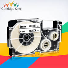 Compatible for Casio XR-6WE Cassette Labeling Tape Black on White 6mm*8m Replace Casio KL-60 KL-120 KL-HD1 KL-P350W Label Maker 2024 - buy cheap