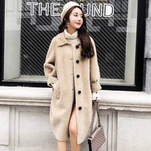Abrigo de piel auténtica para Mujer, chaqueta de piel de cordero cálida, abrigo de lana, moda coreana, Invierno 2020 2024 - compra barato