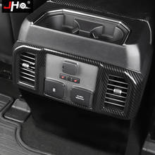 JHO ABS Carbon Grain Rear Armrest Center Console Panel Vent Outlet Cover Trim For Ford F150 RAPTOR 2017-2019 2018 XLT Crew Cap 2024 - buy cheap