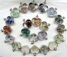 Natural stone tiger eye Quartz crystal Turquoises irregular gravel stone & glass pendant for diy Jewelry making necklace10pcs 2024 - buy cheap